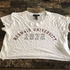 Mermaid University Cropped Tee